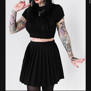 Foxblood Gogo Black Pleated Skirt Sz XL